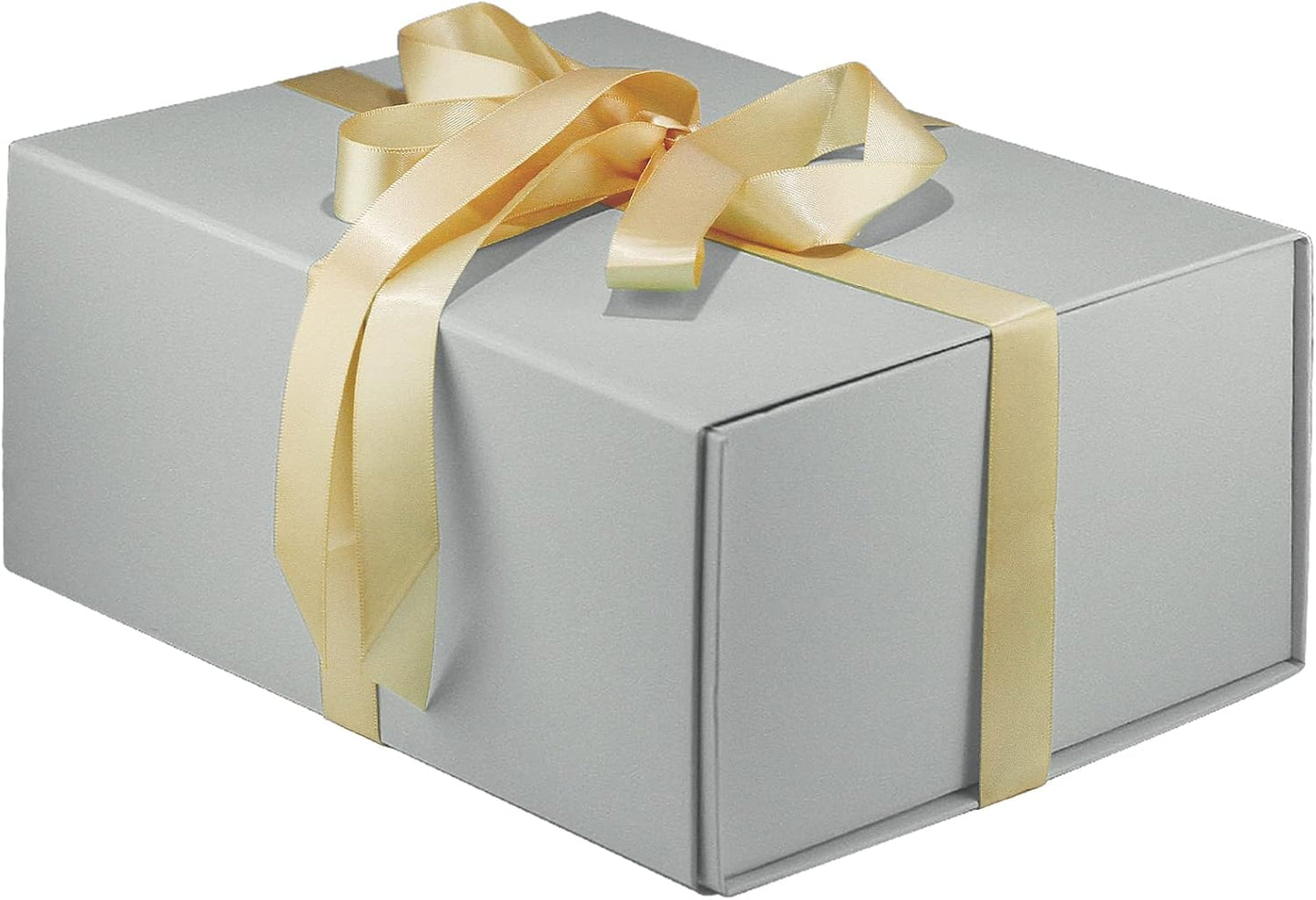 Silver Gift Box,9" X 7" X 4" Gift Box with Lids for Presents Magnetic Closure for Gift Packaging,Magneti Gift Box for Christmas, Halloween, Birthday Gift Box and Various Holidays,Silver