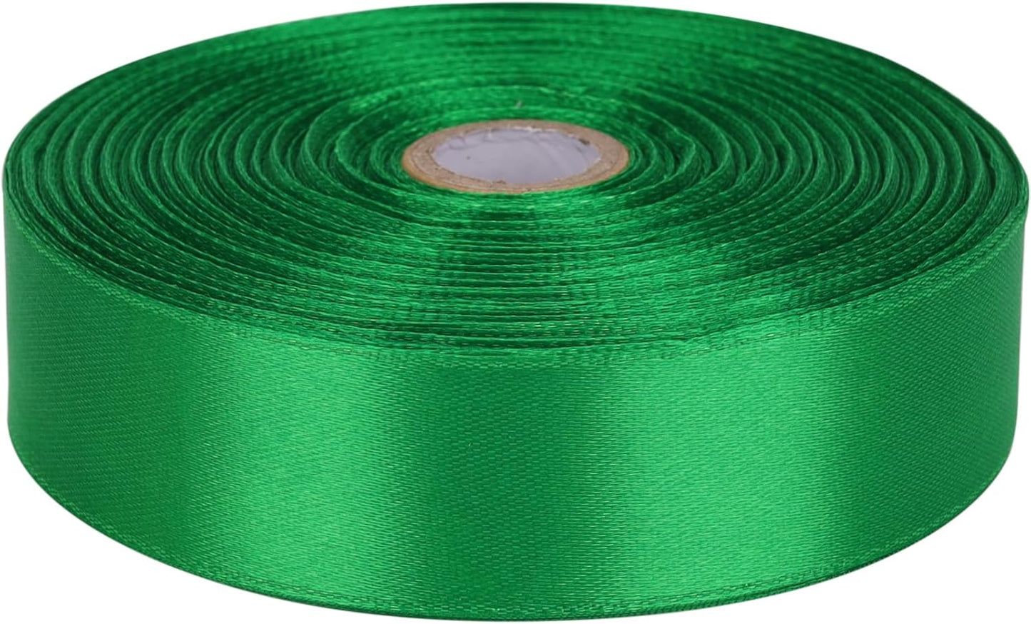 1 Inch Green Satin Ribbon 50 Yards Solid Fabric Ribbons Roll for Wedding Invitations, Bridal Bouquets, Sewing, Party Decorations, Gift Wrapping and More