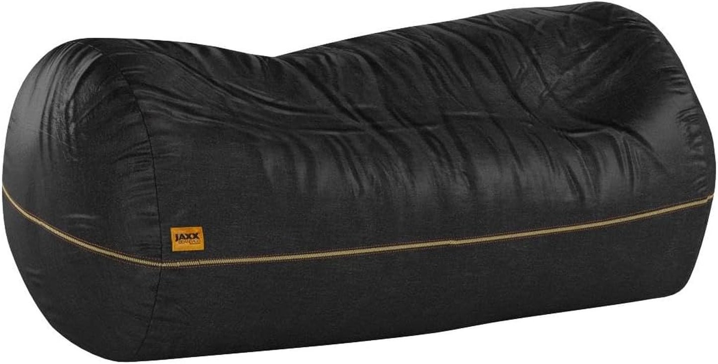 7 Ft Giant Bean Bag Sofa, Black Denim