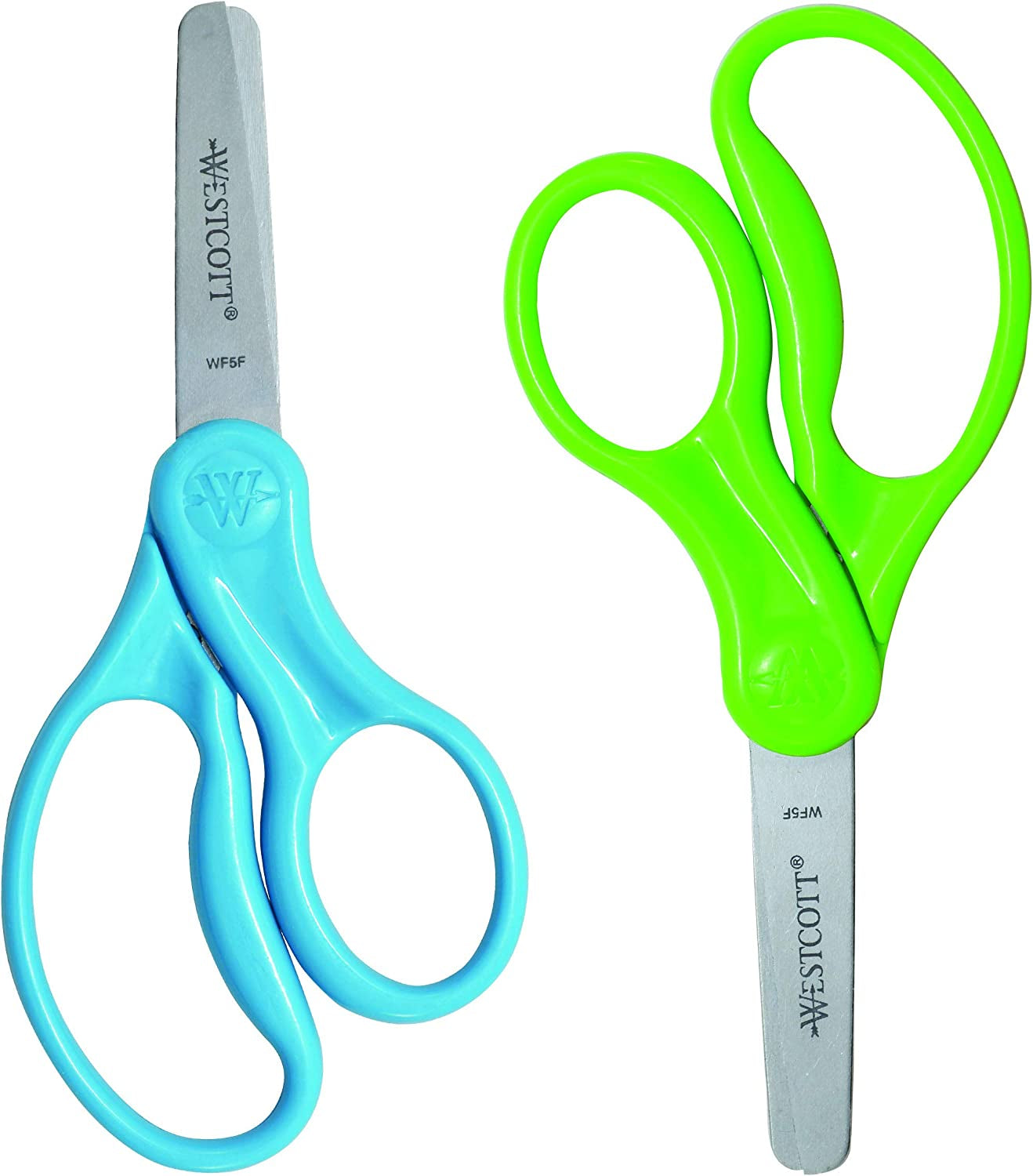 13168 Right- and Left-Handed Scissors, Kids' Scissors, Ages 4-8, 5-Inch Blunt Tip, Assorted, 2 Count (Pack of 1)