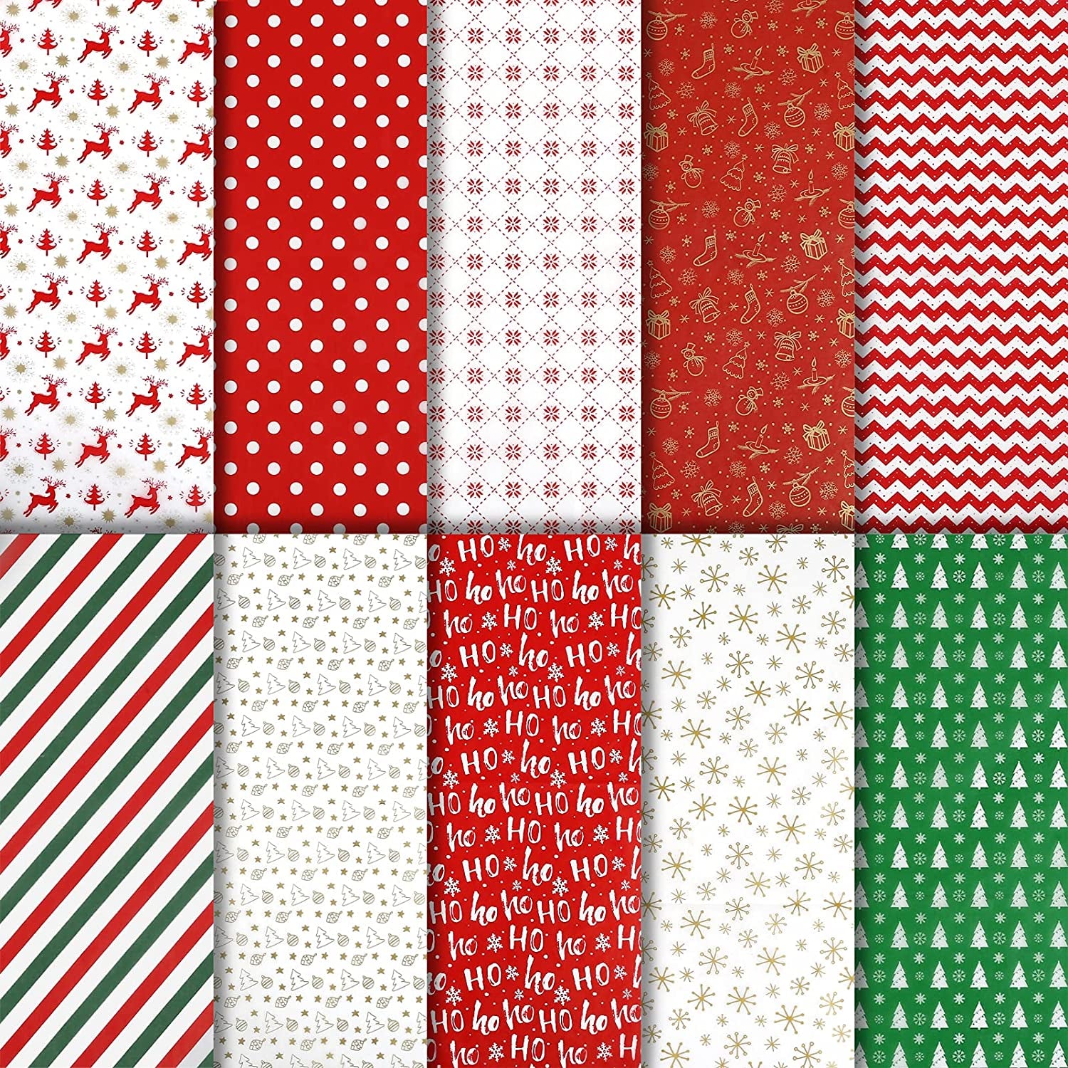 100 Sheets Christmas Tissue Paper Bulk Pack Xmas Holiday Premium Decorative Gift Wrapping Tissue Paper for Christmas DIY Craft Birthday Festival Party Decorations, 20 X 20 Inch