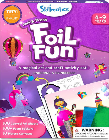 Art & Craft Activity - Foil Fun Unicorns & Princesses, No Mess Art for Kids, Craft Kits & Supplies, DIY Creative Activity, Gifts for Girls & Boys Ages 4, 5, 6, 7, 8, 9, Travel Toys