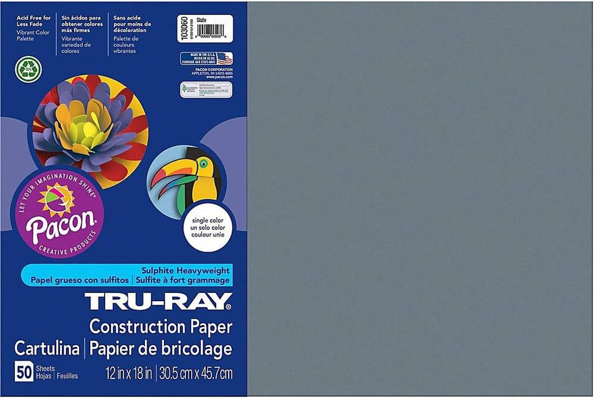 Recycled  Construction Paper, 12" X 18", Black (PAC103061) Category: Art and Drafting Paper