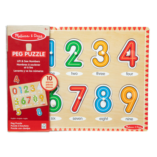 See-Inside Numbers Peg Puzzle, 10 Pieces