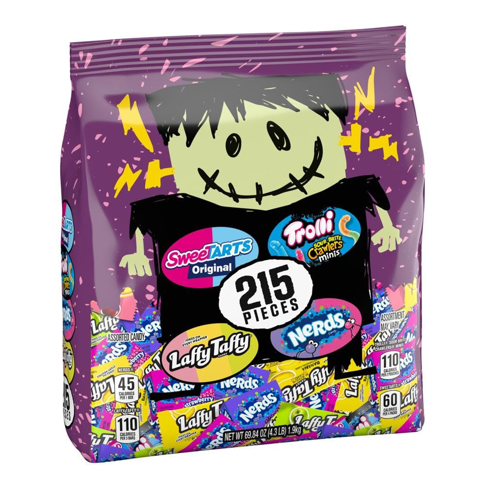 Assorted Halloween Trick or Treat Candy, Franken Favorite Mix, 215Ct Bag