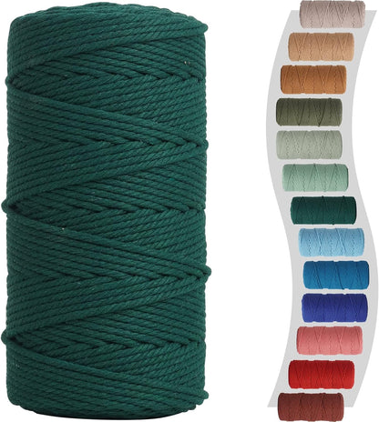 Sage Macrame Cord 3Mm X 220Yards, Colored Cotton Cord, Macrame Rope Macrame Yarn, Colorful Cotton Craft Cord for Macrame Plant Hangers, Macrame Wall Hanging, DIY Crafts