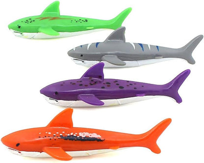 Diving Pool Toy Underwater Swimming Throwing Diving Torpedo Shark,4 Pack