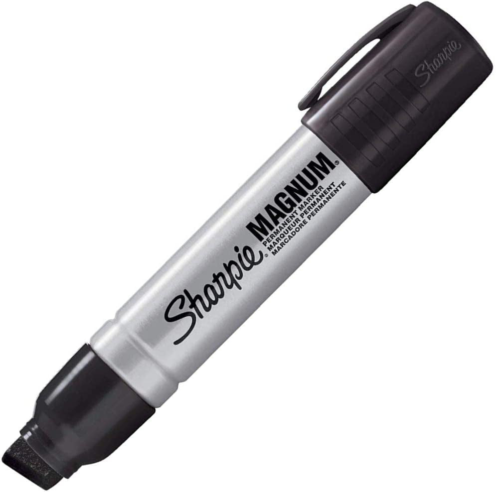 Pro Magnum Professional Permanent Marker, Oversized Chisel Tip, Black Ink, Pack of 4