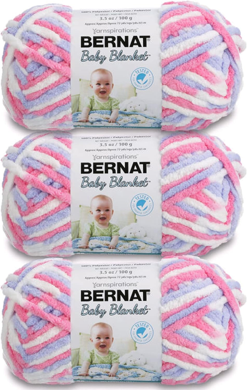 Baby Blanket Baby Yellow Yarn - 3 Pack of 100G/3.5Oz - Polyester - 6 Super Bulky - 72 Yards - Knitting/Crochet