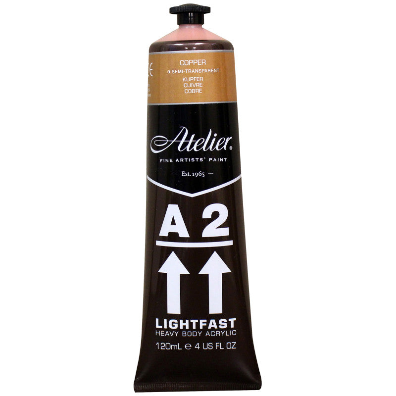 A2 Heavy Body Lightfast Artist Acrylic, 4 oz., Copper
