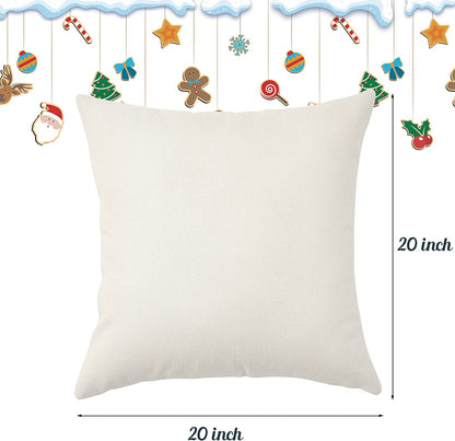 Christmas Pillow Covers Set of 4 for Christmas Decoration Winter Throw Pillow Cover Christmas Decor (20X20, Merry Christmas & Hello Winter)