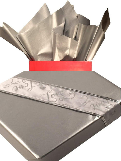 Gift Wrapping Tissue Paper - Gift Tissue Paper for Birthdays, DIY Crafts, & Christmas - 500 Sheets Bulk Tissue Paper for Gift Bags - Lightweight & Easy to Shape - Silver (15 X 20 Inches)