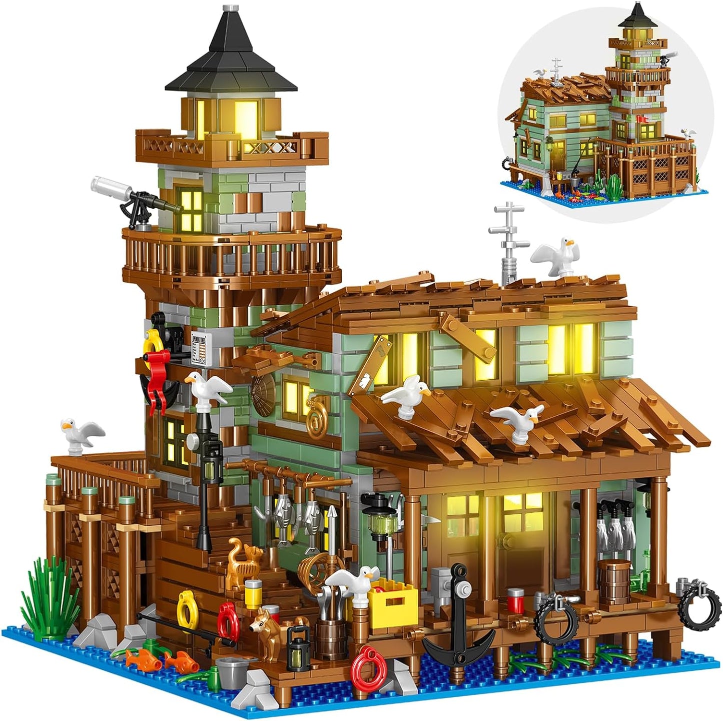 Harbour Hotel Mini Bricks Building Kit, Ideas Creative Architecture Building Toys Birthday Gift for Adult Boys Girls -2142 Pieces