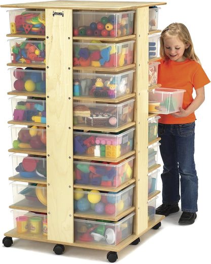 0354JC 32 Tub Tower with Assorted Colored Bins