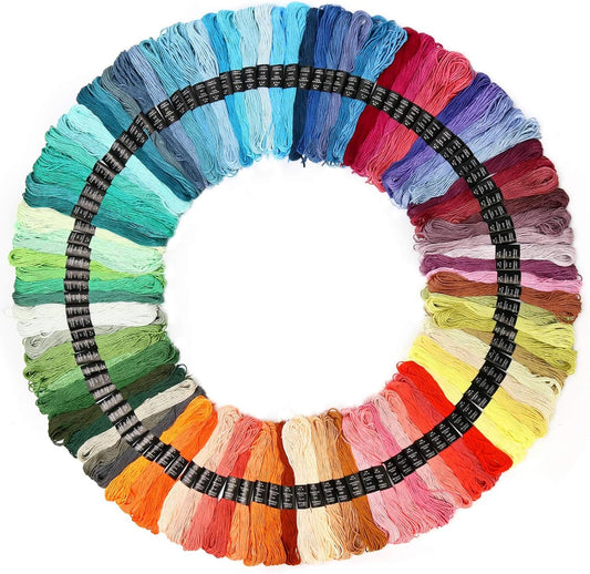 Embroidery Floss Rainbow Color 100 Skeins per Pack Cross Stitch Threads Friendship Bracelets Floss Crafts Floss