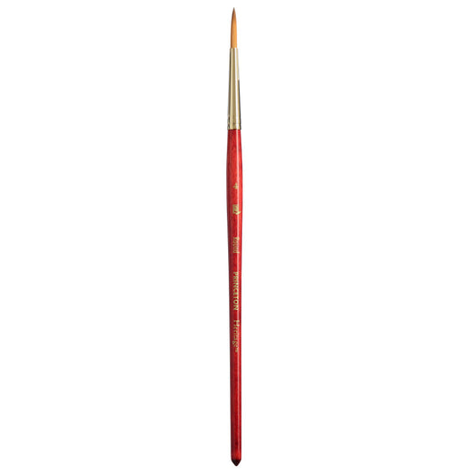 Heritage Round Brush, Synthetic Bristles, Short Handle Watercolor Paintbrush, Scarlet, Size 4, 1 Count