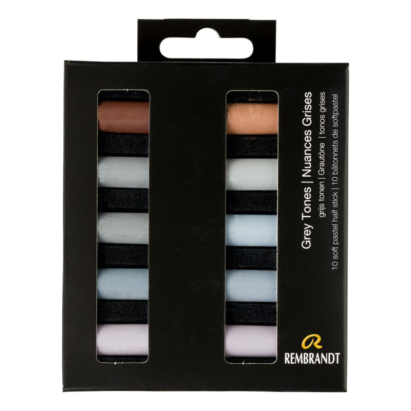 Soft Pastel Micro Sets, 10 Half Sticks, Grey Tones