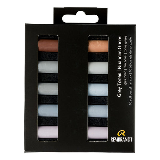 Soft Pastel Micro Sets, 10 Half Sticks, Grey Tones