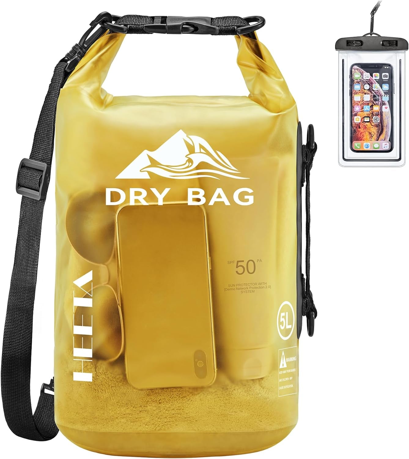 Waterproof Dry Bag for Women Men, 5L/10L/20L/30L/40L Roll Top Lightweight Dry Storage Bag Backpack with Phone Case for Travel, Swimming, Boating, Kayaking, Camping and Beach