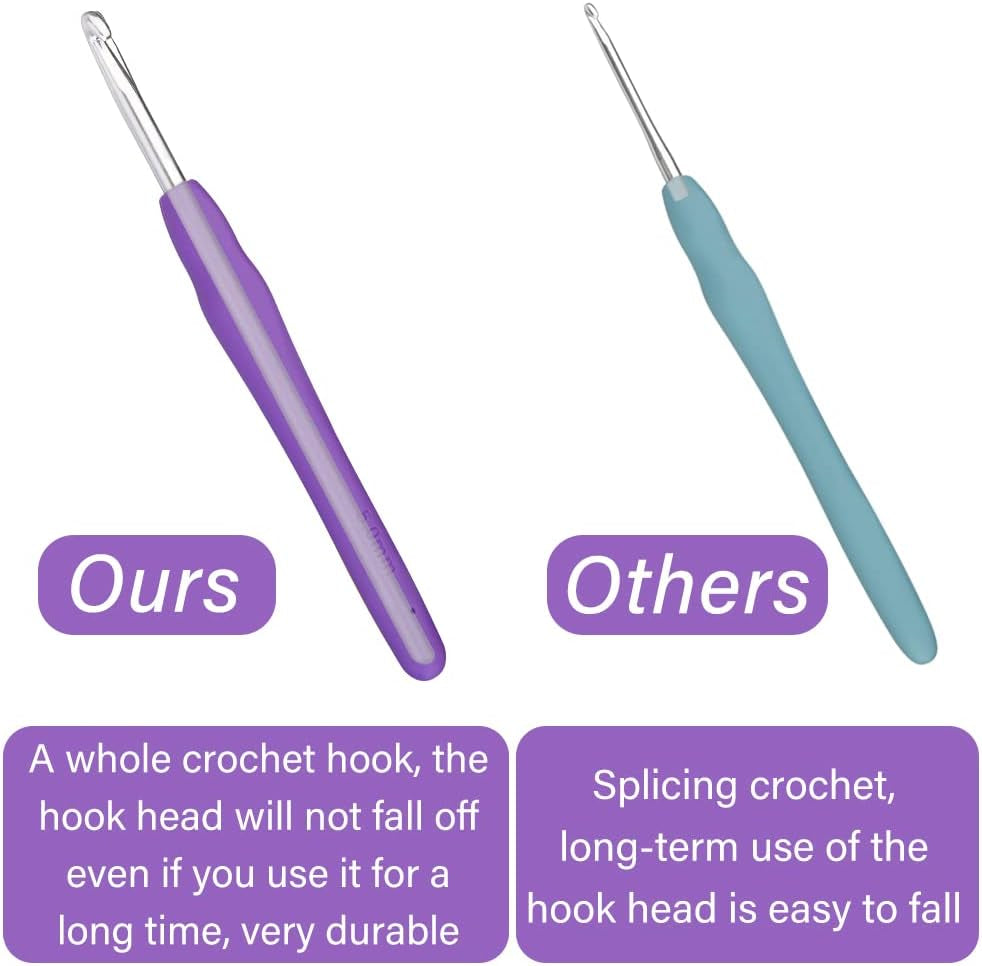 5 Mm Crochet Hook, Ergonomic Handle for Arthritic Hands, Extra Long Knitting Needles for Beginners and Crocheting Yarn (5 Mm)