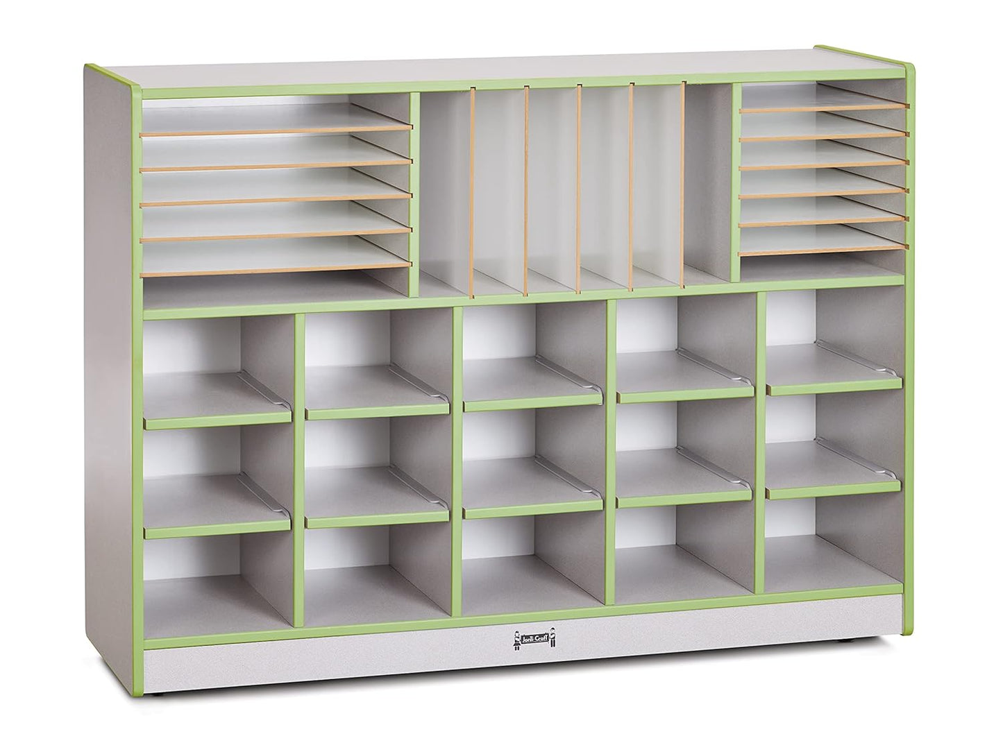 Rainbow Accents 0415JCWW130 Sectional Cubbie-Tray Mobile Unit - without Trays - Key Lime Green
