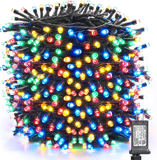 Christmas Lights Outdoor, 328Ft 1000 LED Christmas String Lights, 8 Modes, Timer, Waterproof Christmas Fairy Twinkle Lights for Home Garden Yard Wedding Party Tree Xmas Decors - Multicolor