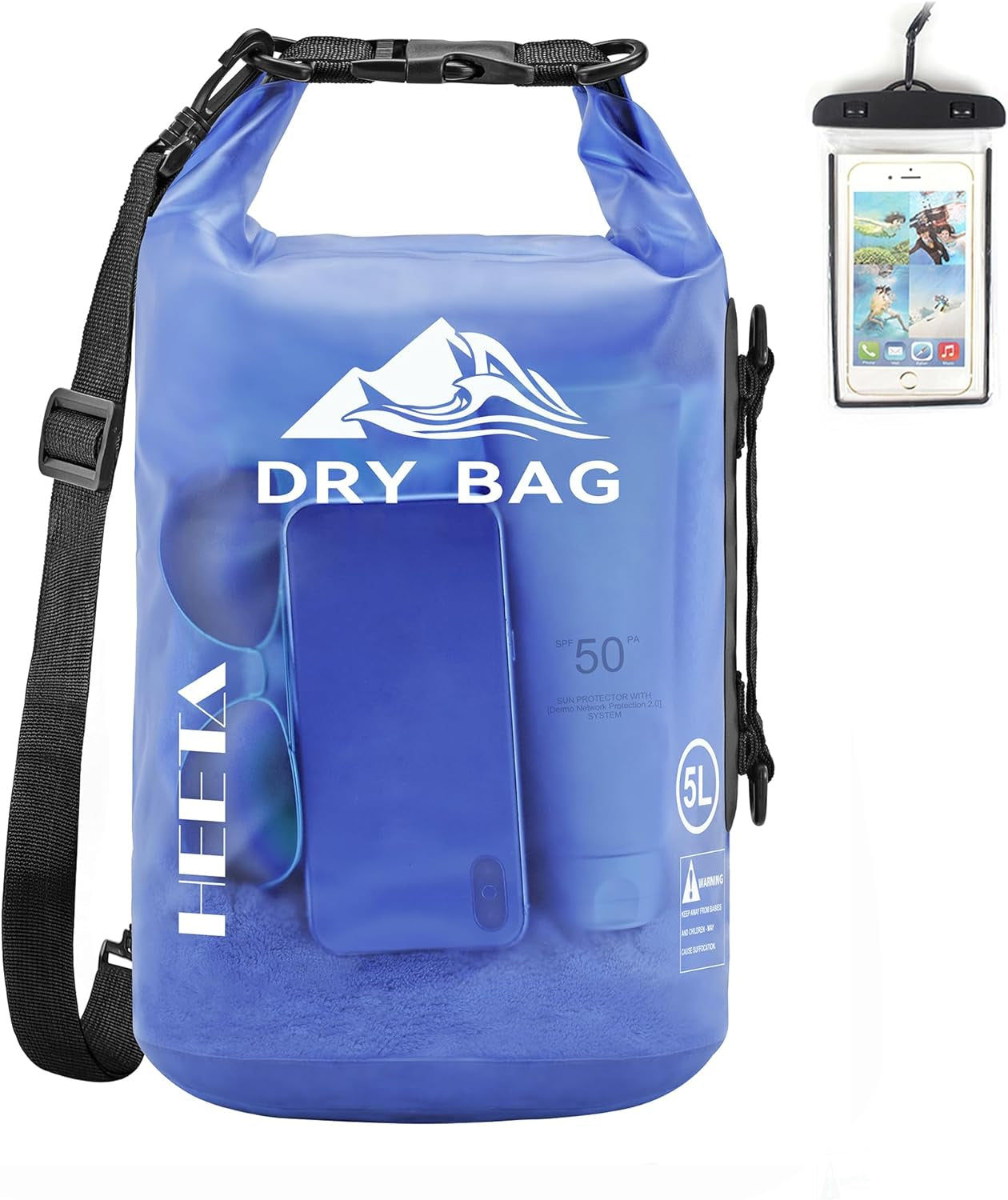 Waterproof Dry Bag for Women Men, 5L/10L/20L/30L/40L Roll Top Lightweight Dry Storage Bag Backpack with Phone Case for Travel, Swimming, Boating, Kayaking, Camping and Beach