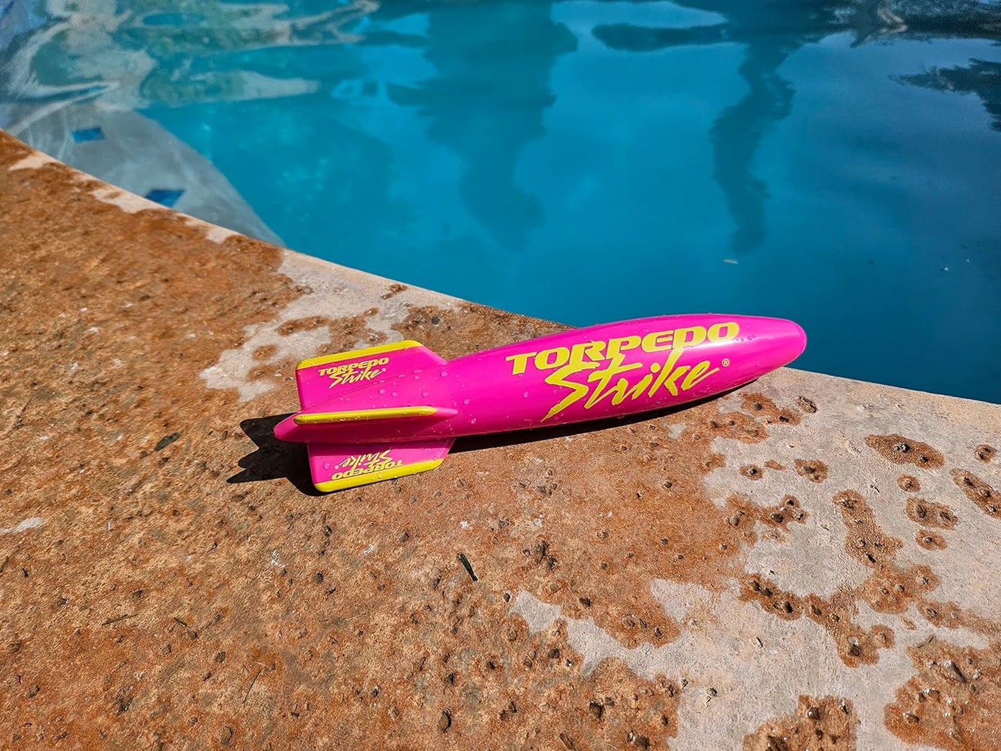 Spinfin 10.25" Large Pool Torpedo Rocket Spins & Glides up to 30 Feet like Underwater Football for under Water Passing Games Underwater Torpedo Diving Toy Glider (Pink)