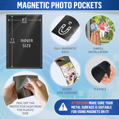 10 Pack Magnetic Frames 8.5 x 11   Magnetic Picture Frames for Fridge Magnetic
