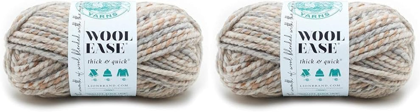 Wool-Ease Thick & Quick Yarn, Soft and Bulky Yarn for Knitting, Crocheting, and Crafting, 1 Skein, Fossil