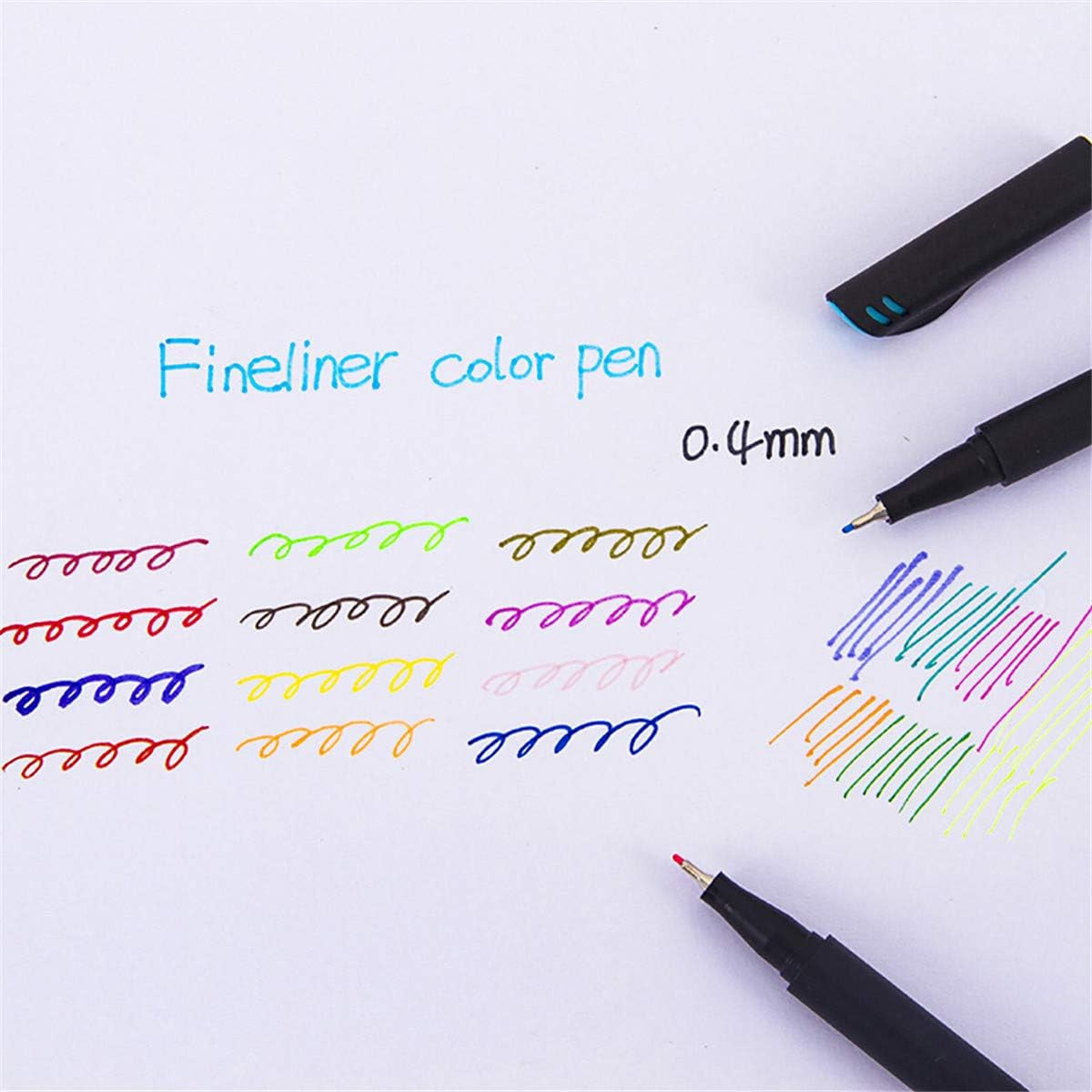 100 Pcs 100 Colors Fine Point Line Drawing Pens, 0.4Mm of Pen Point for Painting, School and Office Supplies (100 Colors)