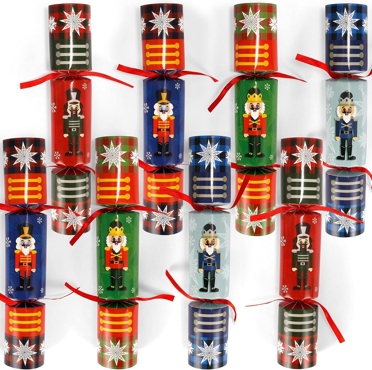 8 Pcs Christmas Party Table Favor, No Snap Party Table Favor with Nutcracker Design for Christmas Holiday Traditions, Xmas Gift and Christmas Party Favor