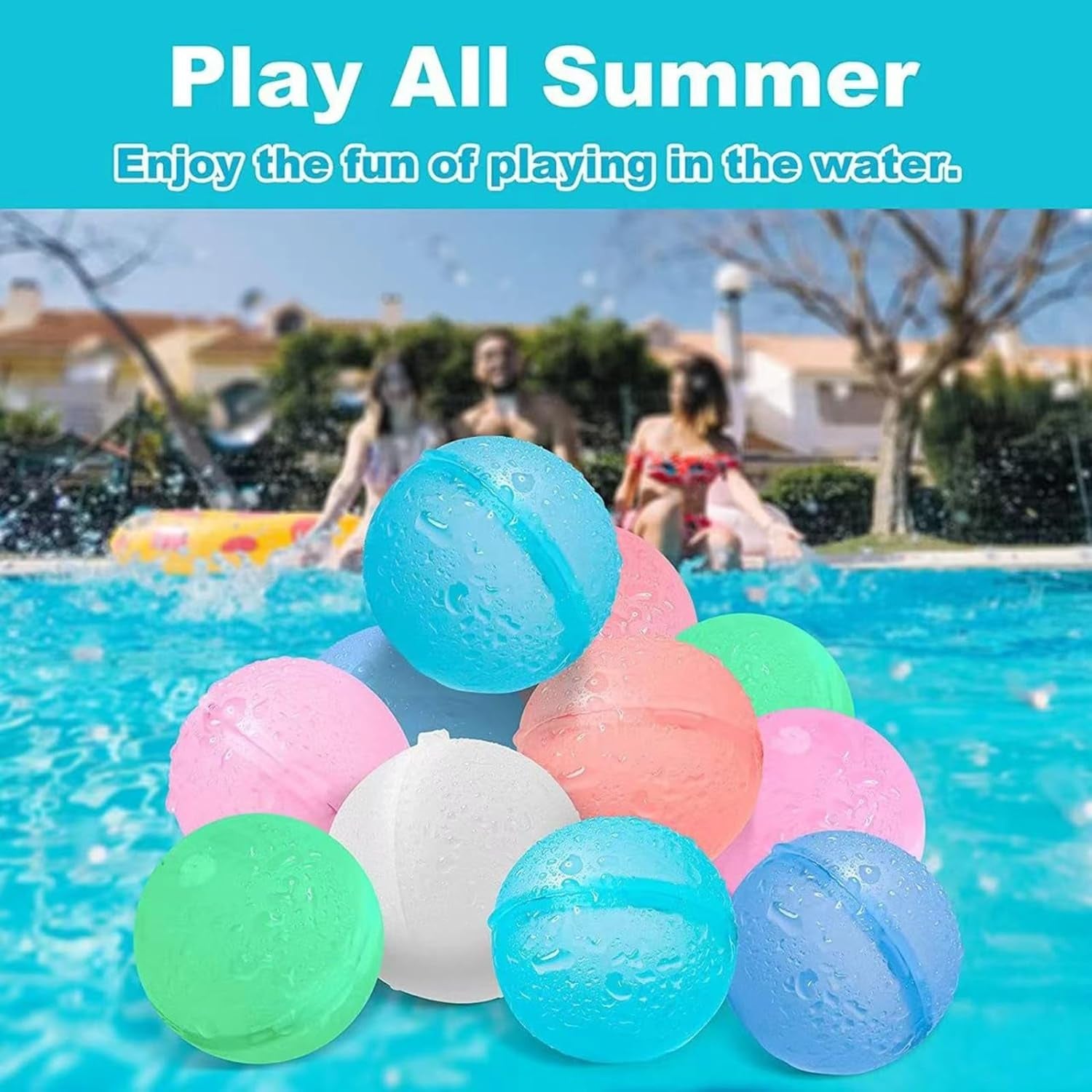 Reusable Water Balloons, Summer Toy Water Toy for Boys and Girls, Pool Beach Toys for Kids Ages 3-12, Outdoor Activities Water Toys Self Sealing Water Splash Ball for Fun (13Pack)