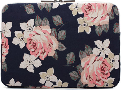 Garden Rose Waterproof Pattern 13 Inch Canvas Laptop Sleeve with Pocket 13 Inch 13.3 Inch Laptop 13 Case13 Sleeve