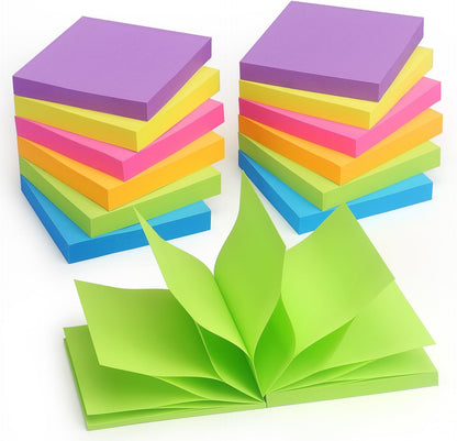 Pop up Sticky Notes 3X3 Inch Bright Colors Self-Stick Pads 24 Pads/Pack 70 Sheets/Pad Total 1680 Sheets