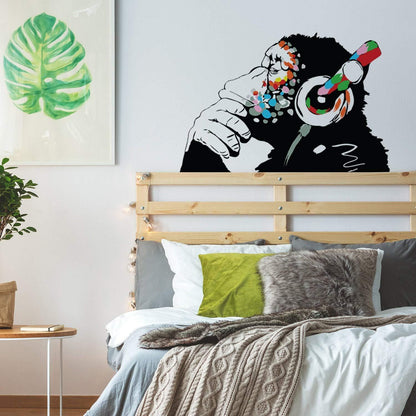 Banksy Thinking Monkey Sticker   Art Vinyl Street Dj Baksy Wall Decal