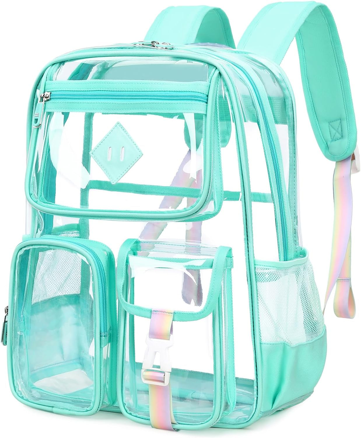 Clear Backpack for School,Heavy Duty PVC Transparent Bookbag for Girls Stadium Approved See through Backpack