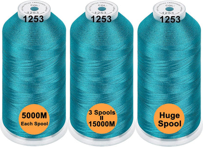 Polyester Embroidery Machine Thread Assorted Color Packs - 40 Options - 5000M Spool - for All Embroidery Machines