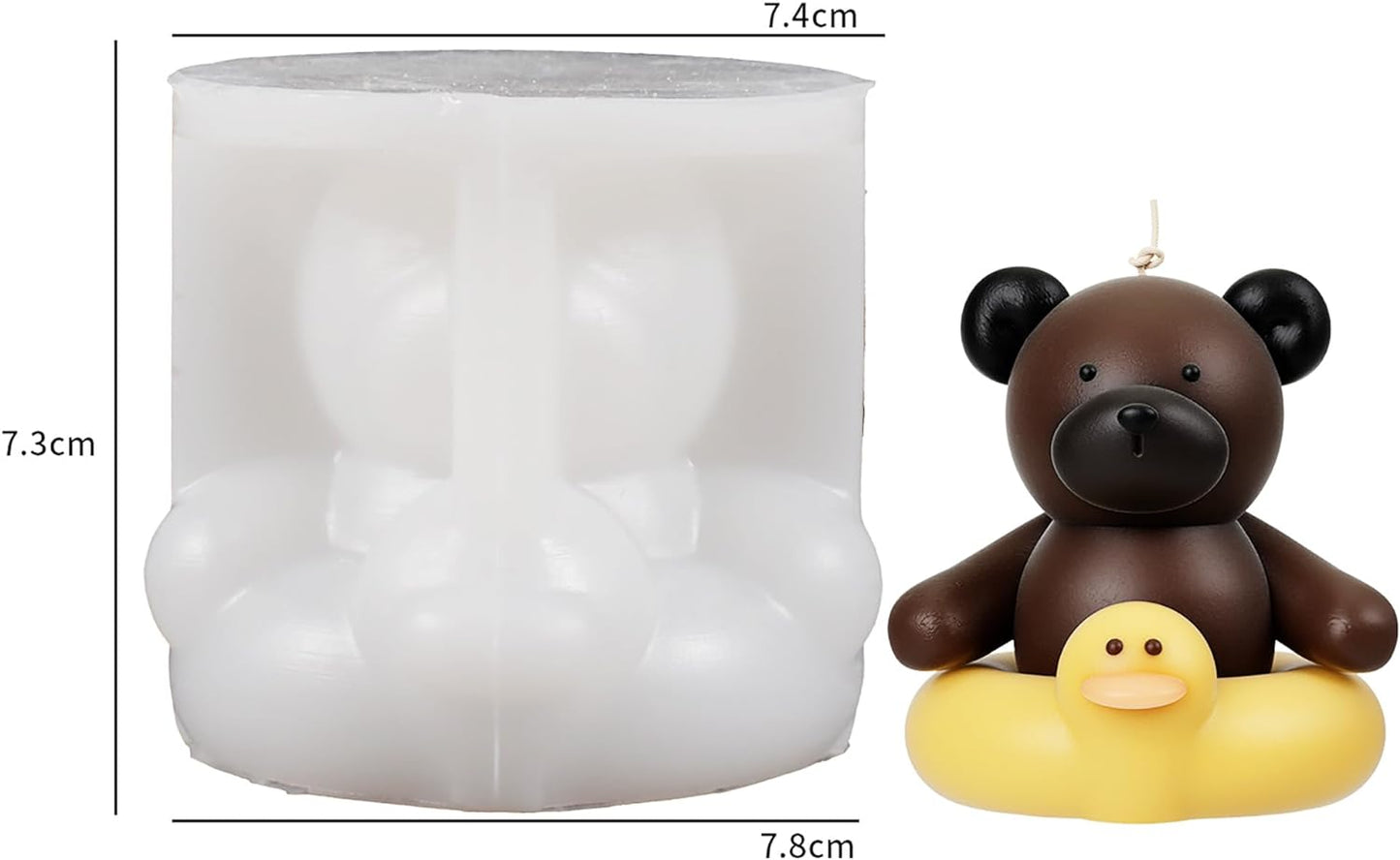 Swimming Bear Mold Bear Candle Mold Swim Bear Mold Bear Animal Mold Resin Casting Mold Resin Making Molds Silicone Mold for Candle Home Decorate Mold Candle Making Mold 3D Animal Mold