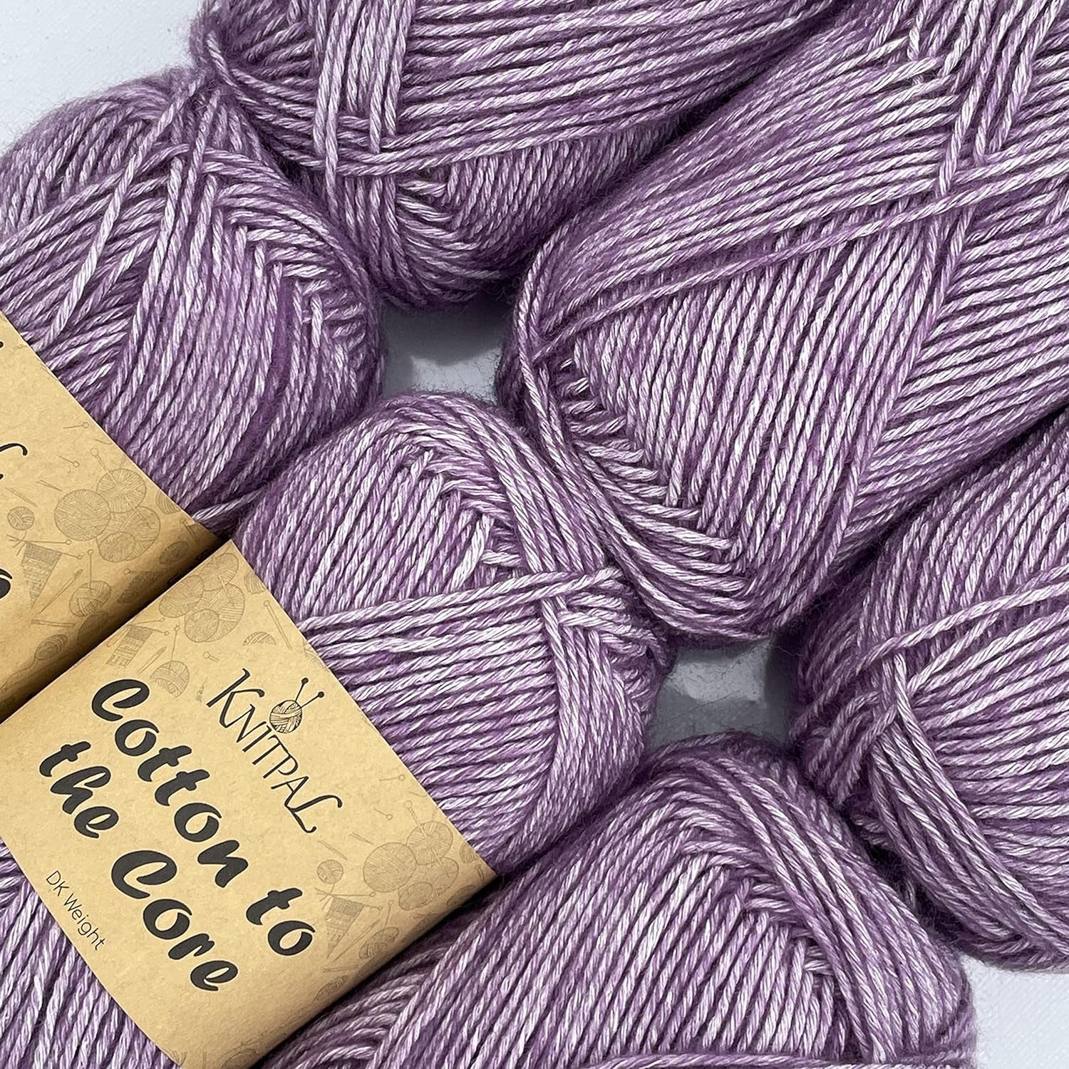 Cotton to the Core Soft Cotton Yarn for Crocheting, 78% Cotton and 22% Acrylic - Soft Baby Yarn for Crocheting - 3 DK Weight Cotton Yarn for Knitting - 6 Skeins, 852Yds/300G (Almond Tan)