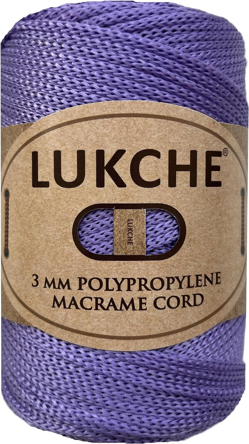 3Mm Premium Polyester Macrame Cord (147 Yards), (8.82 Oz) 100% Polypropylene Macrame Rope, Colorful Yarn Crochet Macrame Bag Craft for Wall Hangers, Bottom Plates, Carpets (Silver 1)