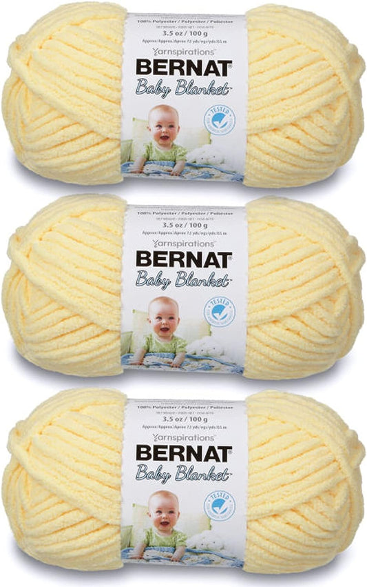 Baby Blanket Baby Yellow Yarn - 3 Pack of 100G/3.5Oz - Polyester - 6 Super Bulky - 72 Yards - Knitting/Crochet