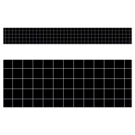 Core Decor Window Pane on Black EZ Border, Bulletin Board Border, 48 Feet