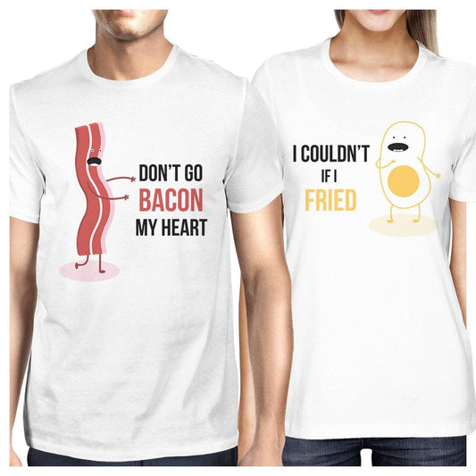 Bacon And Egg Matching Couple Gift Shirts White Funny Parents Gifts - Loomini