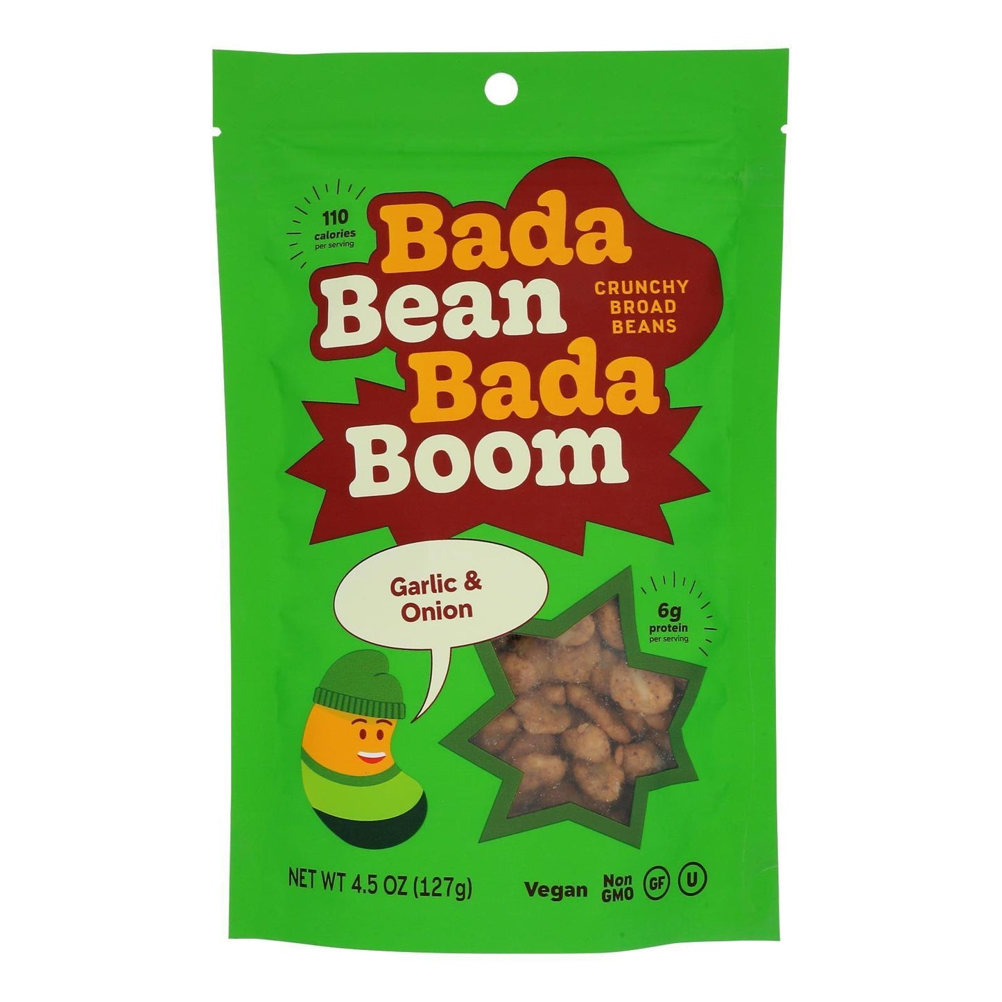 Bada Bean Bada Boom - Crunchy Beans Gar & Onion - Case Of 6-4.5 Oz - Loomini