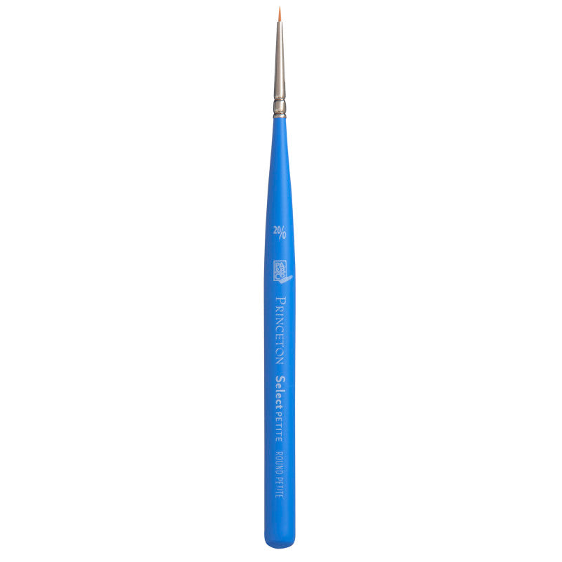 Select Artiste Round Brush, Synthetic Bristles, Short Handle Mixed Media Paintbrush, Jewel Blue, Size 20/0, 1 Count