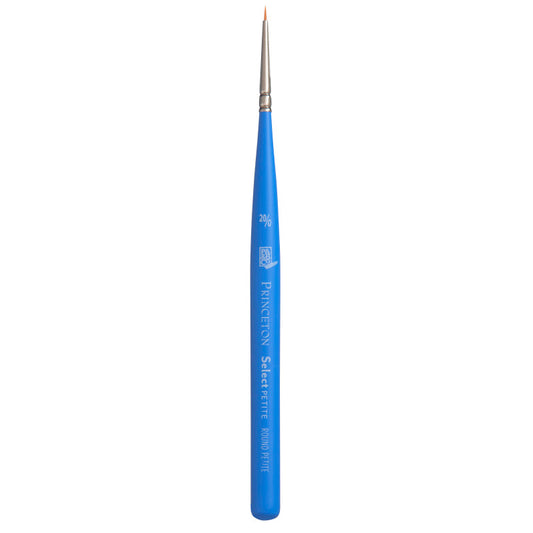 Select Artiste Round Brush, Synthetic Bristles, Short Handle Mixed Media Paintbrush, Jewel Blue, Size 20/0, 1 Count
