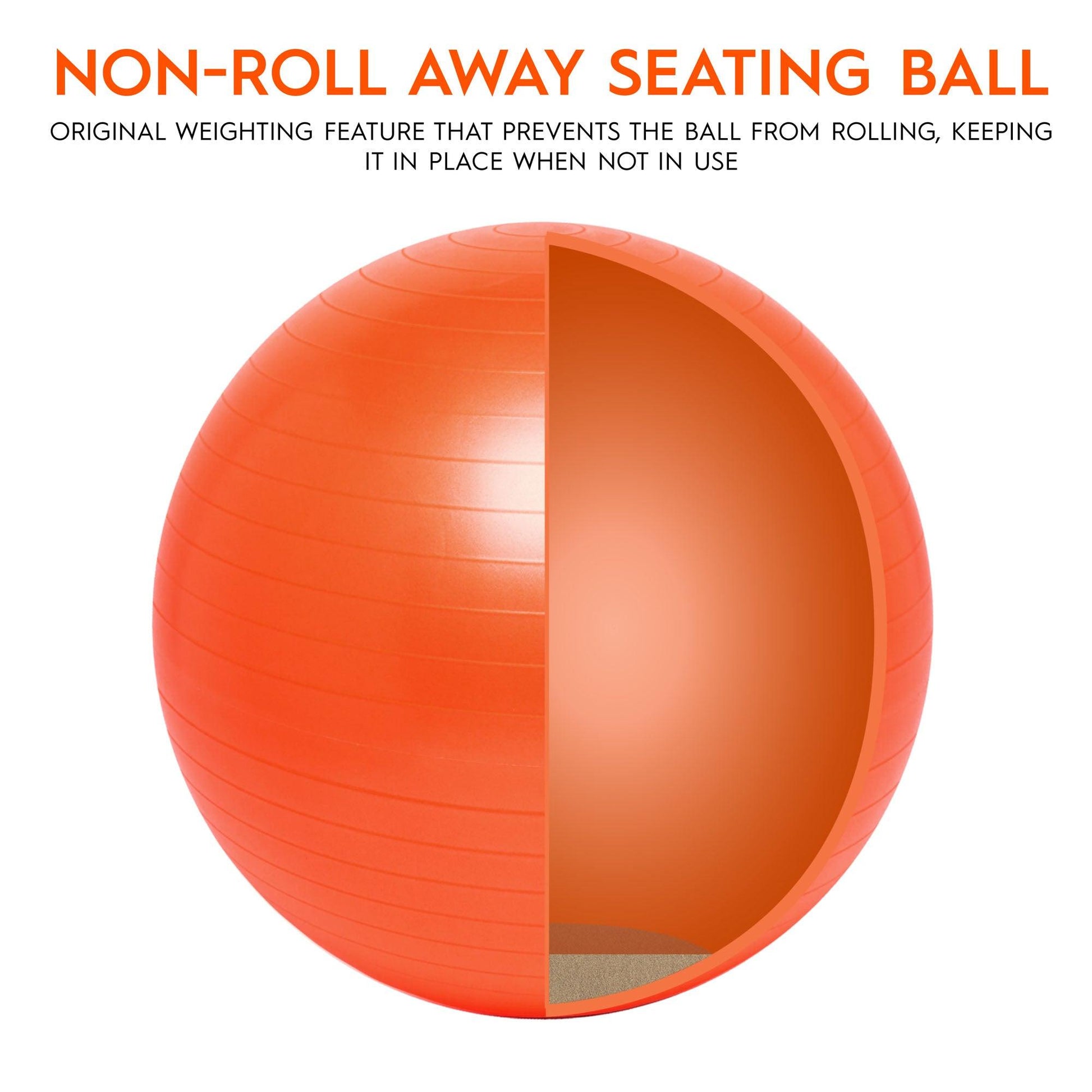 Balance Ball, 55cm, Orange - Loomini