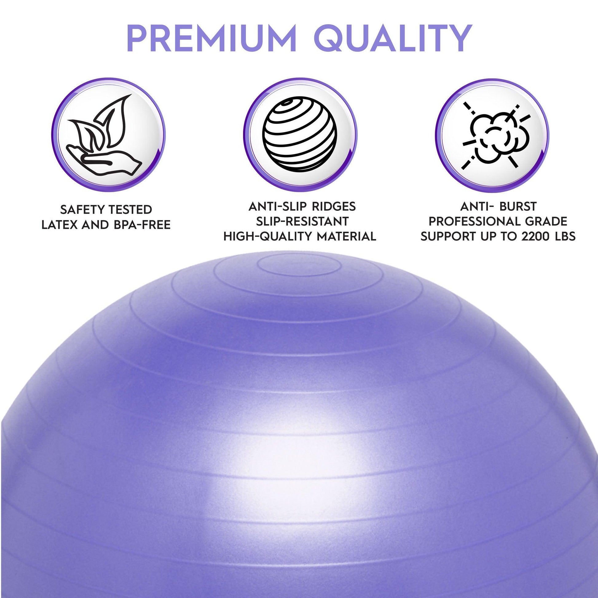 Balance Ball, 55cm, Purple - Loomini