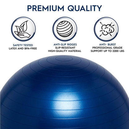 Balance Ball, 65cm, Blue - Loomini